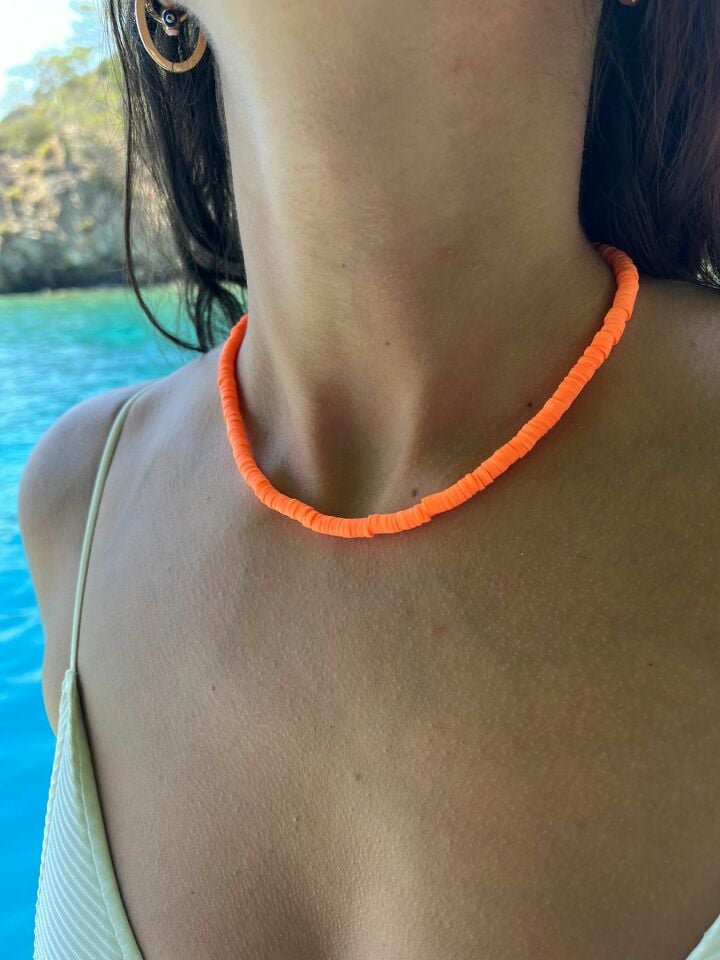Turuncu Yaz Aşkı Fimo Kolye