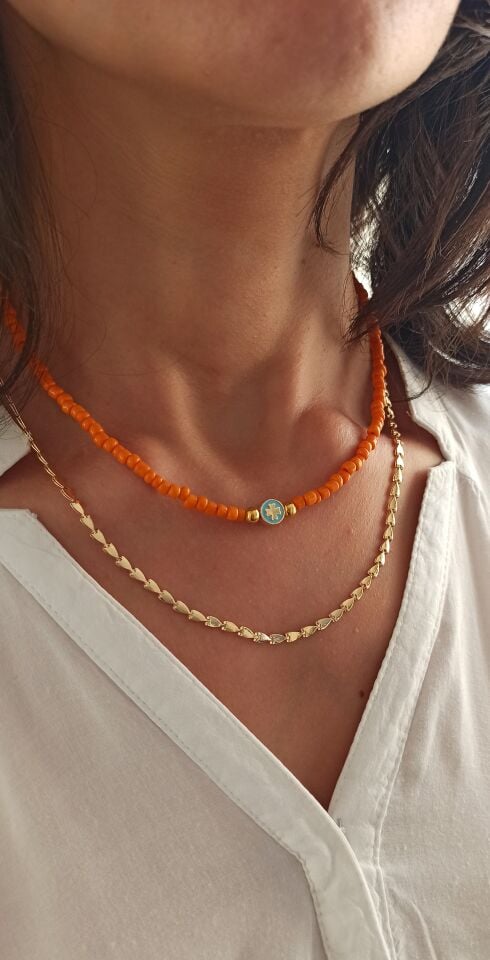 Orange Summer İkili Kombin Kolye