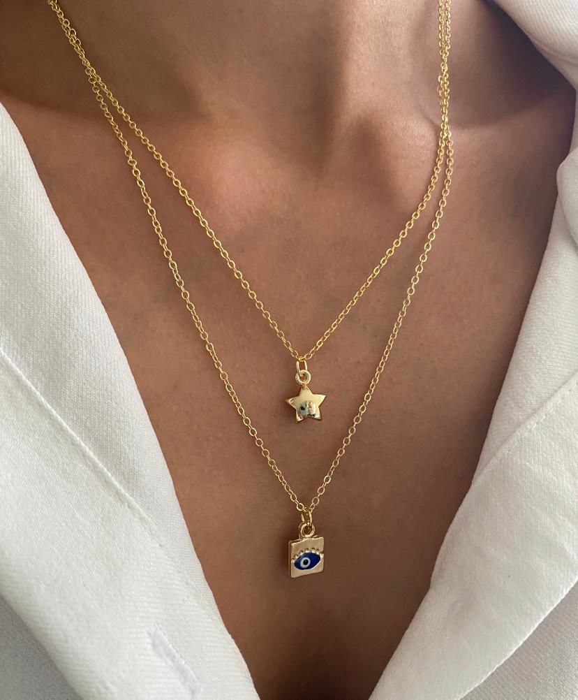 Summer Star Altın İkili Kombin Kolye